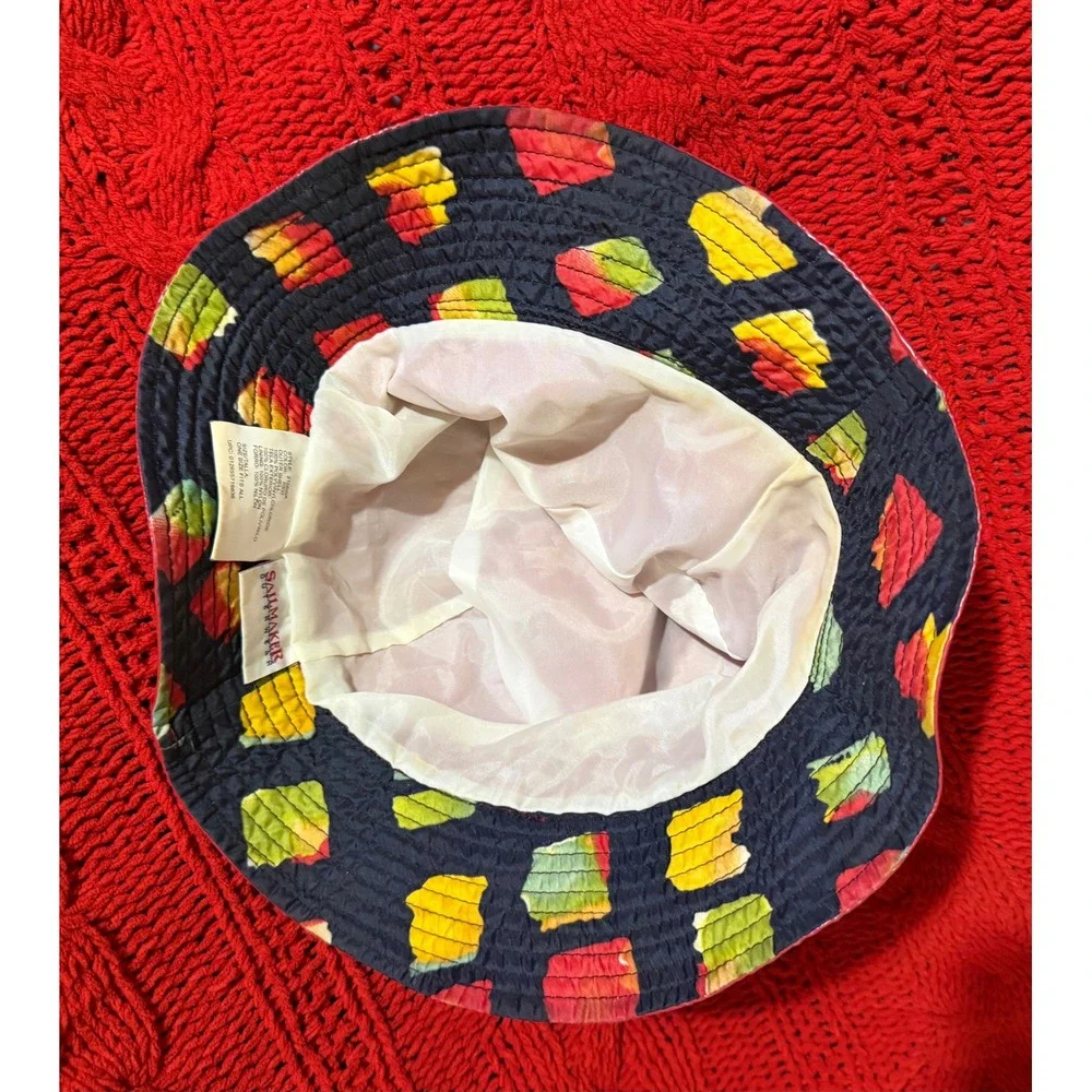 VTG Sailmaker Outerwear Red Vinyl Bucket Hat Shiny Rain Hat  One Size Fits All